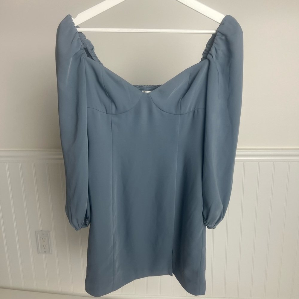 Elegant Blue Off-Shoulder Dress